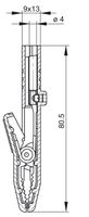 SKS Hirschmann AK 2 S Krokodillenklem Schroefklem, Steekaansluiting Rood - thumbnail