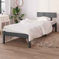 Bedframe massief grenenhout grijs 90x190 cm