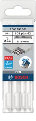 Bosch Accessoires PRO SDS plus-5X Hammer Drill Bit | 5 x 50 x 110 mm | 10 pcs - 2608833889