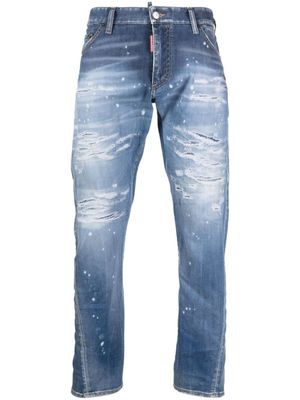 DSQUARED2 jean slim à effet usé - Bleu