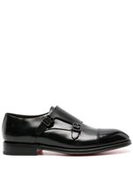 Santoni chaussures en cuir à double boucles - Noir - thumbnail