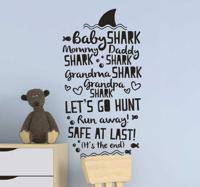 Muurstickers kinderkamer baby shark song tekst - thumbnail