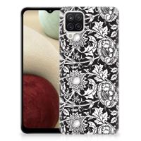 Samsung Galaxy A12 | TPU Case | Black Flowers