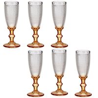 Luxe Monaco serie Champagneglazen set 12x stuks op goud voet 180 ml - thumbnail