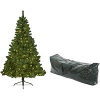 Kunst kerstboom Imperial Pine 180 cm met lichtjes en opbergzak - thumbnail