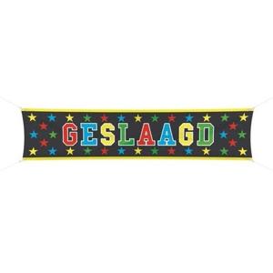 Grote banier vlag geslaagd thema - 180 x 40 cm - feestartikelen