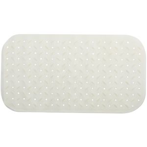 Douche/bad anti-slip mat badkamer - rubber - wit - 36 x 65 cm - rechthoek