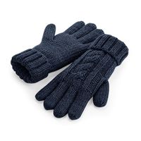 Gebreide melange handschoenen navy L/XL  -