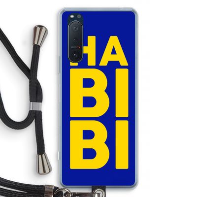 Habibi Blue: Sony Xperia 5 II Transparant Hoesje met koord