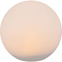 LED Tafellamp met Zonne-energie - Trion Mallo XL - Dag en Nacht Sensor - 5W - Warm Wit 3000K - RGBW - Spatwaterdicht IP44 - Rond - Mat Wit - Kunststof