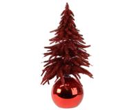 Bauble boom snowy l12b12h20 cm rood kerst Everlands - Everlands Bauble boom snowy l12b12h20 cm rood kerst Everlands - Everlands