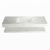 MONDIAZ ALAN-DLUX 130cm planchet Opalo. Vrijhangende wastafel CLOUD midden 1 kraangat, kleur Opalo.