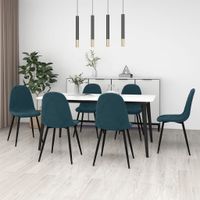 Eetkamerstoelen 6 st fluweel blauw