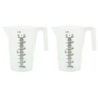 Maatbeker - 2x - 500 ml - kunststof - transparant - keukenaccessoires
