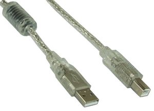 InLine 34510 USB-kabel 1 m USB A USB B Transparant