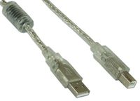 InLine 34510 USB-kabel 1 m USB A USB B Transparant - thumbnail