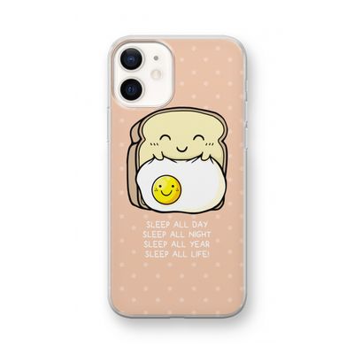 Sleep All Day: iPhone 12 mini Transparant Hoesje