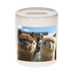 Foto alpaca spaarpot 9 cm - Cadeau alpacas liefhebber