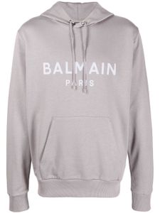 Balmain hoodie à logo imprimé - Gris