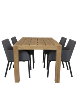 Alberto teak tuintafel 160 met Qopps Decan tuinstoel