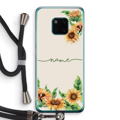 Zonnebloemen: Huawei Mate 20 Pro Transparant Hoesje met koord