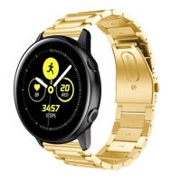 Drie kralen Slingshot gesp solide roestvrijstaal polsband horloge band voor Galaxy Watch actieve 20mm (goud)