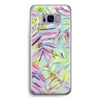 Tropical Palms Blue: Samsung Galaxy S8 Transparant Hoesje - thumbnail