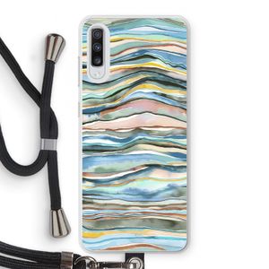 Watercolor Agate: Samsung Galaxy A70 Transparant Hoesje met koord