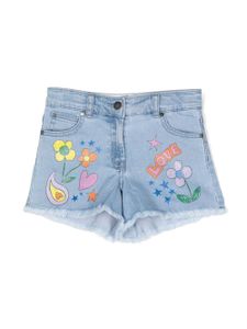 Stella McCartney Kids short en jean à imprimé graphique - Bleu