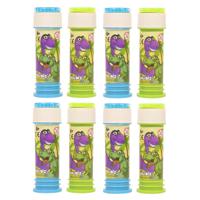 Dinosaurus bellenblaas - 8x - flesje met bal spelletje in dop - 60 ml - uitdeel cadeaus - thumbnail