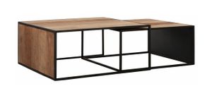 DTP Home Salontafel Cosmo Teakhout, Set van 2 stuks - Naturel