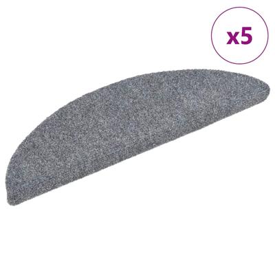 VidaXL Trapmatten zelfklevend 5 st 56x17x3 cm naaldvilt lichtgrijs