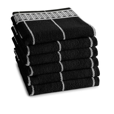 6x DDDDD keukendoek jules 50x55 cm antraciet