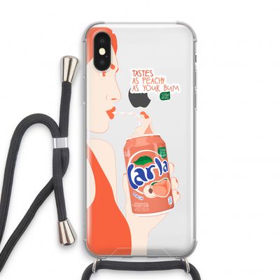 Peach please!: iPhone XS Transparant Hoesje met koord