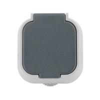 Opbouw stopcontact buiten zilver vierkant IP54 Opbouw stopcontact buiten zilver vierkant IP54
