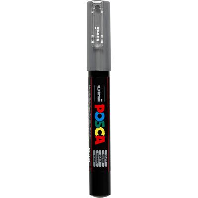 Uni-Posca Posca marker, afm pc-1m, lijndikte 0,7 mm, extra-fijn, zilver, 1 stuk
