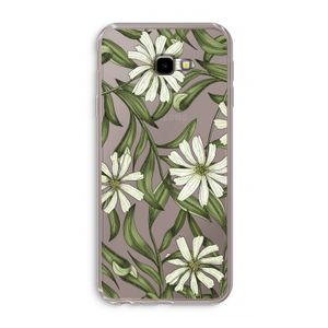 Wit bloemenpatroon: Samsung Galaxy J4 Plus Transparant Hoesje