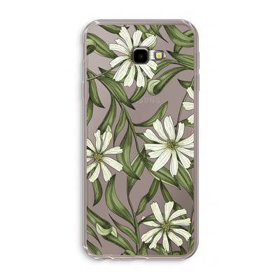 Wit bloemenpatroon: Samsung Galaxy J4 Plus Transparant Hoesje