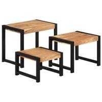 Tafeltjesset 3 st massief hout