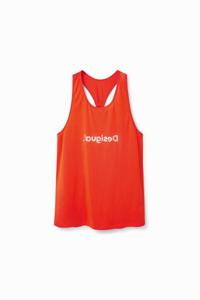 Sleeveless basic T-shirt - ORANGE - XL