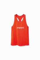 Sleeveless basic T-shirt - ORANGE - XL - thumbnail