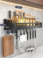 Metalen Keukenwandplank - Zelfklevend & Schroefbaar | Antislip Golfpatroon | Inclusief Montageaccessoires