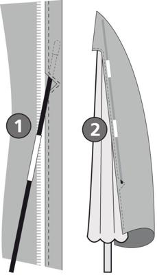 Stokparasol hoes CA 260x 60 cm grijs - Eurotrail
