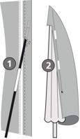 Stokparasol hoes CA 260x 60 cm grijs - Eurotrail