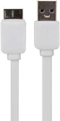 Micro-USB 3.0 naar USB A 3.0 platte kabel 1m wit Velleman
