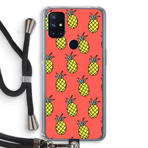 Ananas: OnePlus Nord N10 5G Transparant Hoesje met koord