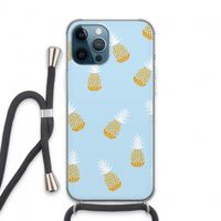 Ananasjes: iPhone 13 Pro Max Transparant Hoesje met koord