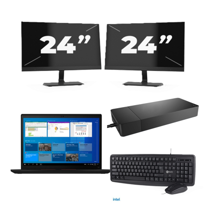 Lenovo ThinkPad X13 Gen 2 - Intel Core i5-11e Generatie - 13 inch - 8GB RAM - 256GB SSD - Windows 11 Home + 2x 24 inch Monitor