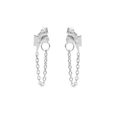 Karma Oorbellen Chain Lightning Zilver