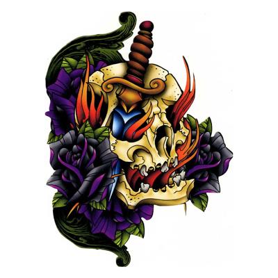 Rozanna's Violins Guitar Decal Skull & Knife - Aanbieding, op = op Rozanna's Violins Guitar Decal Skull & Knife - Aanbieding, op = op